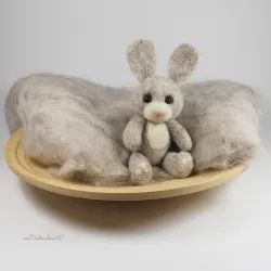 MELANŻ BIAŁO-BRĄZOWA Chmurka wełniana do wypełnienia koszy do sesji noworodkowej