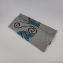 Mitenki filcowe jasno szare ze wzorami z wiskozy