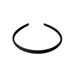 Cienka opaska metalowa - czarna atlasowa