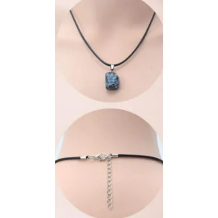 Czarny woskowany naszyjnik rzemyk z eko skóry 60 cm