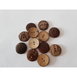 Guziki z orzecha kokosowego dwustronny 2,5cm