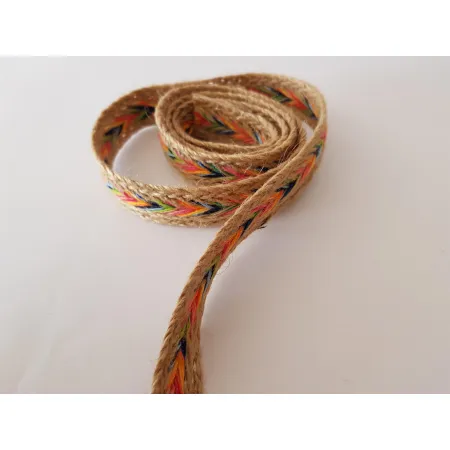 Tasiemka rustykalna jutowa warkocz Ombre 25mm