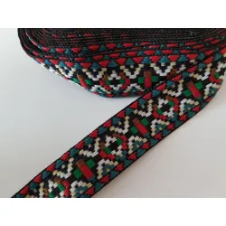 Tasiemka taśma aztecki etno boho folk żakardowa 20mm