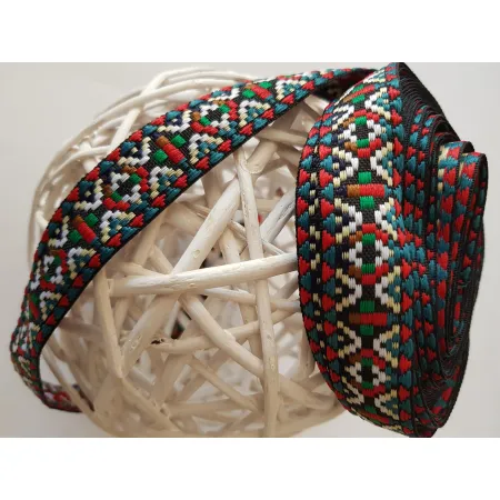 Tasiemka taśma aztecki etno boho folk żakardowa 20mm