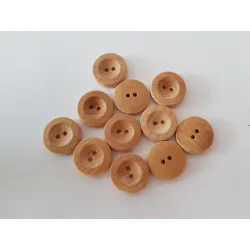 Guziki drewniane jasny 2cm oliwione gladkie 20mm