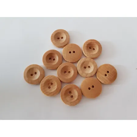 Guziki drewniane jasny 2cm oliwione gladkie 20mm