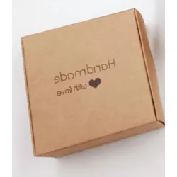 Opakowanie eko pudełko kraft Handmade 6,5x6,5cm