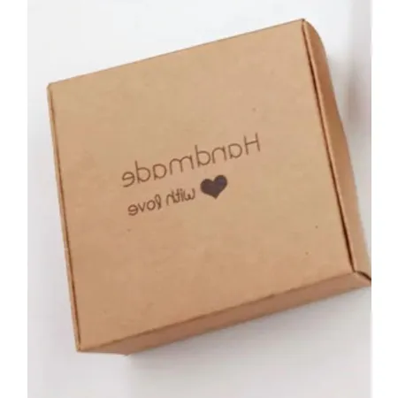 Opakowanie eko pudełko kraft Handmade 6,5x6,5cm