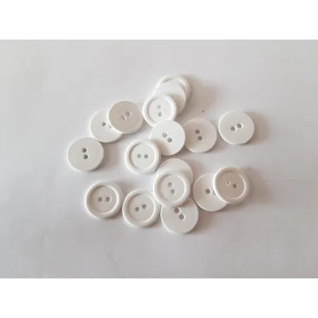 Guziki plastykowe 20 mm Biały dwudziurkowe