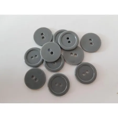 Guziki dwudziurkowe plastykowe 20 mm SZARY