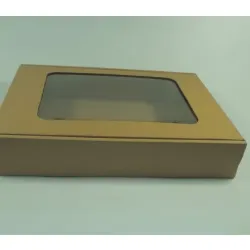 Eko pudełko opakowanie kraft Okienko 200x200x70mm
