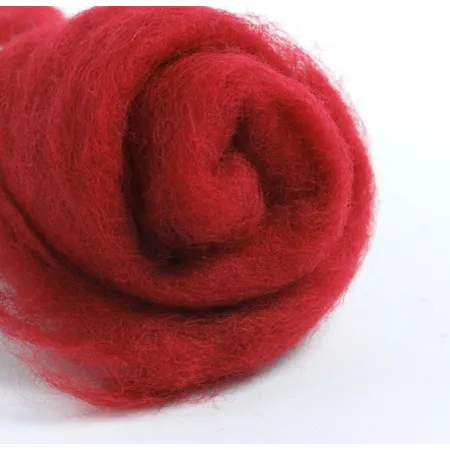 Wełna nowozelandzka w błamie do filcowania WIŚNIOWY