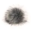 Pompon futrzany do czapki eko futro lis SREBRNY