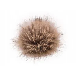 Pompon futrzany do czapki eko futro lis BRĄZOWY BEŻ