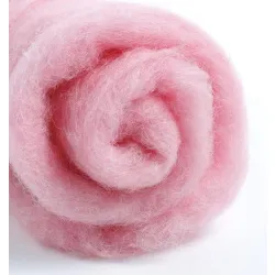 Wełna nowozelandzka merynos w błamie do filcowania RÓŻOWY