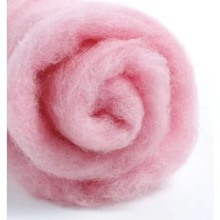 Wełna nowozelandzka merynos w błamie do filcowania RÓŻOWY