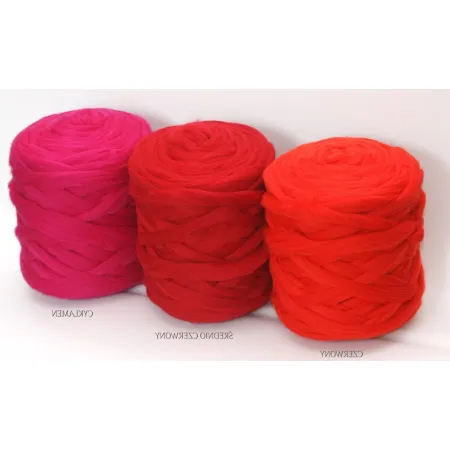 Wełna czesankowa CYKLAMEN #13 do filcowania i wyplatania koców