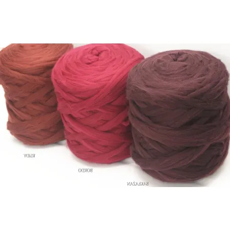 Wełna czesankowa BAKŁAŻAN #10 do filcowania i wyplatania koców