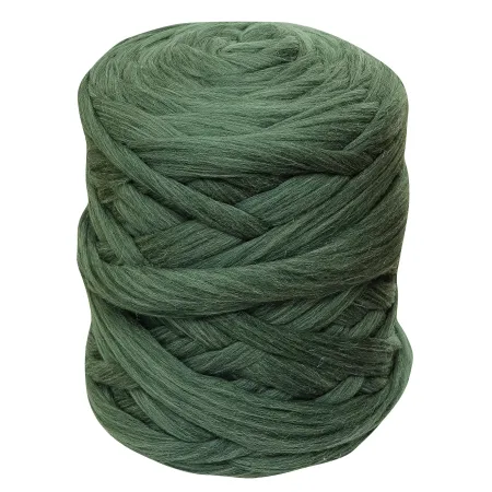 Wełna czesankowa MELANŻ ZIELONY #47 do filcowania i wyplatania koców