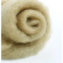Wełna nowozelandzka w błamie do filcowania CIEMNY BEŻ