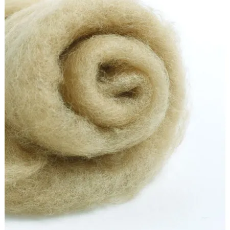 Wełna nowozelandzka w błamie do filcowania CIEMNY BEŻ