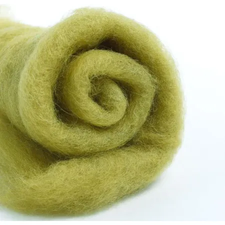 Wełna merynos w błamie do filcowania OLIWKA