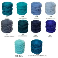 Wełna czesankowa polska Zestaw MORSKI 10 kolorów