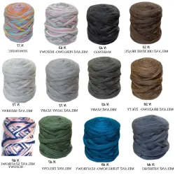 Wełna czesankowa polska Zestaw MELANŻ 12 kolorów