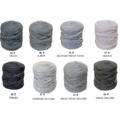 Wełna czesankowa polska Zestaw Szarości 8 kolorów