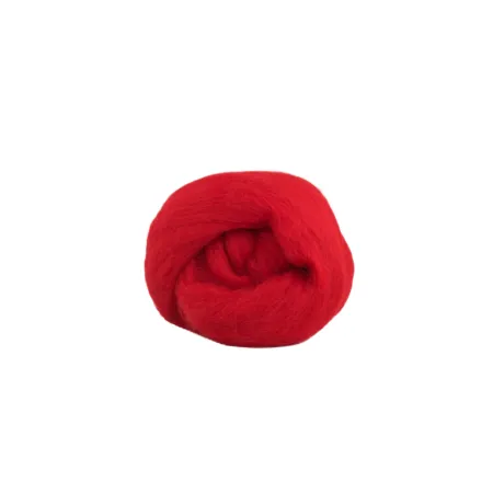 Wełna czesankowa merynos australijski 19mic CZERWONY