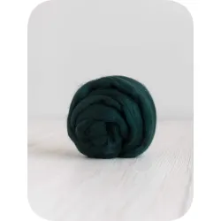 Wełna czesankowa 19mic ZIELEŃ BUTELKOWA merynos australijski