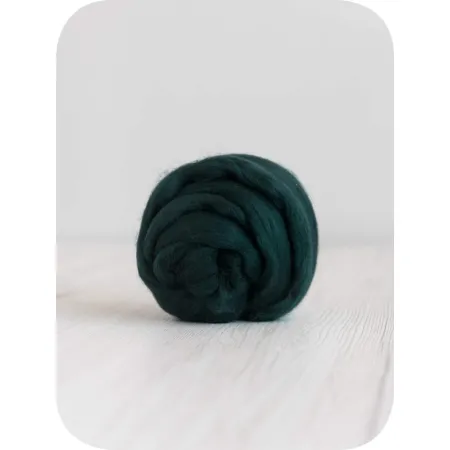 Wełna czesankowa 19mic ZIELEŃ BUTELKOWA merynos australijski