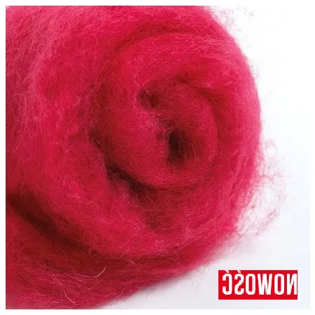 Wełna merynos w błamie do filcowania MALINOWY