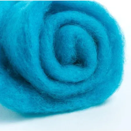 Wełna merynos w błamie do filcowania TURKUSOWY