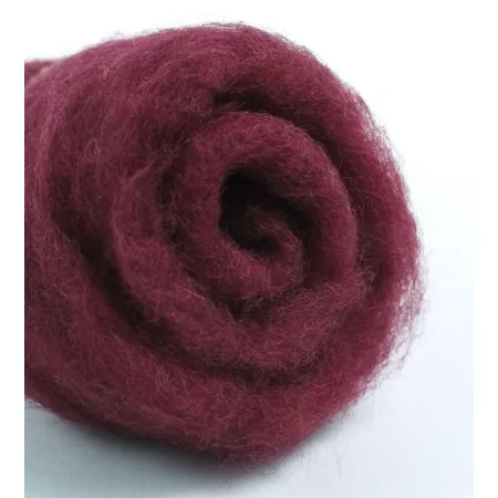 Wełna merynos w błamie do filcowania BURGUND