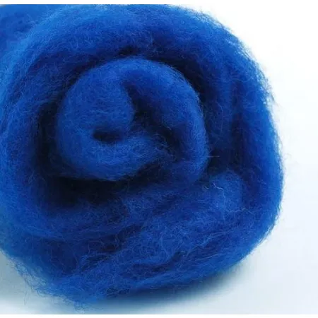 Wełna merynos w błamie do filcowania SZAFIROWY