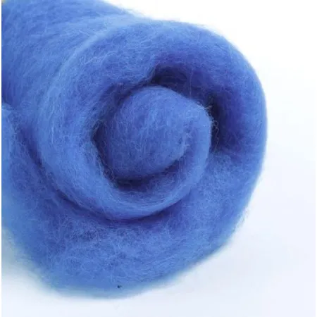 Wełna merynos w błamie do filcowania NIEBIESKI