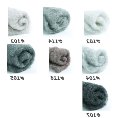 Wełna w błamie Zestaw MELANŻ 7 kolorów do filcowania