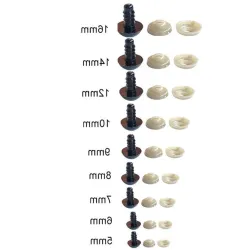 Bezpieczne oczy oczka Czarny 5-16mm maskotek Amigurumi