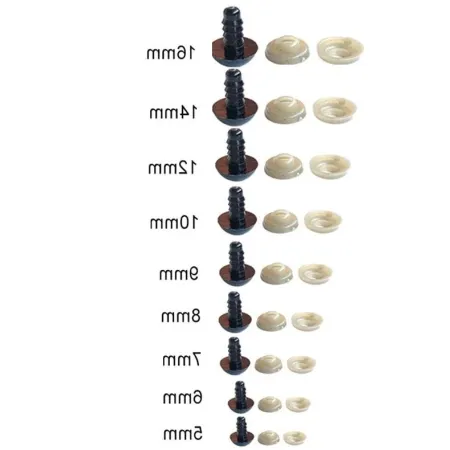 Bezpieczne oczy oczka Czarny 5-16mm maskotek Amigurumi