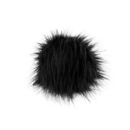 Pompon futrzany do czapki eko futro lis CZARNY
