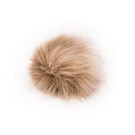 Pompon futrzany do czapki eko futro lis CAPPUCCINO