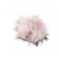 Pompon do czapki eko futra lis futrzany BRUDNY RÓŻ z ciemnymi końcówkami