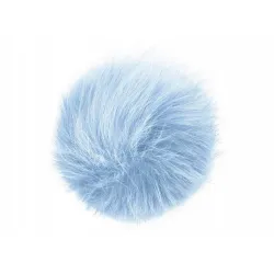 Pompon futrzany do czapki eko futro lis BŁEKITNY