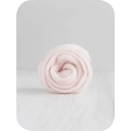 Wełna czesankowa 16mic BLADY RÓŻ merynos australijski