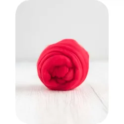 Wełna czesankowa 16mic CZERWONY merynos australijski