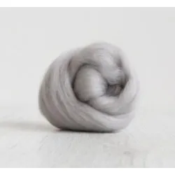 Alpaka czesankowa wełniana JASNA SZARA