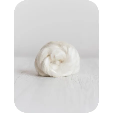 Jedwabna czesanka Tussah BIAŁY Naturalny