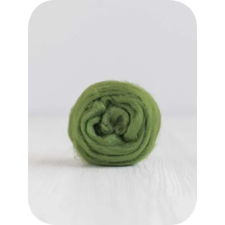 Jedwabna czesanka Tussah ZIELONA do filcowania