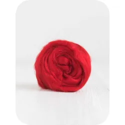 Jedwabna czesanka Tussah CZERWONA